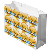 Lachende tranen van Joy emoji Groot Cadeauzakje (Achterkant Gekanteld)