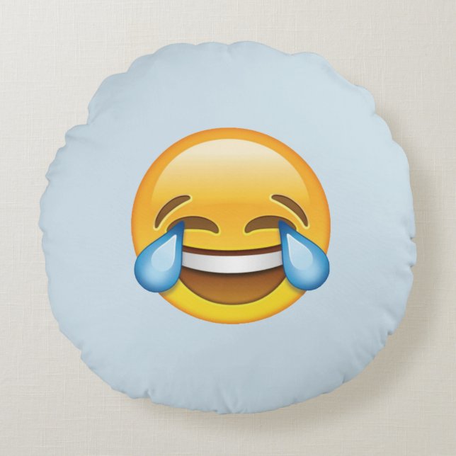 Lachende tranen van Joy emoji Rond Kussen (Voorkant)