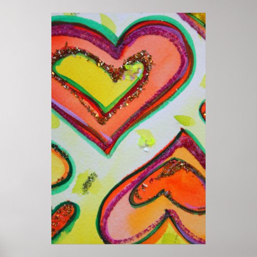 Lachende twee harten Schilderkunst Kunstposter Pri Poster (Voorkant)
