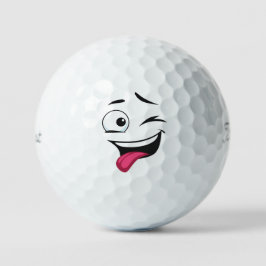 Lachende uitbundige gevoelens Emoticon Golfballen