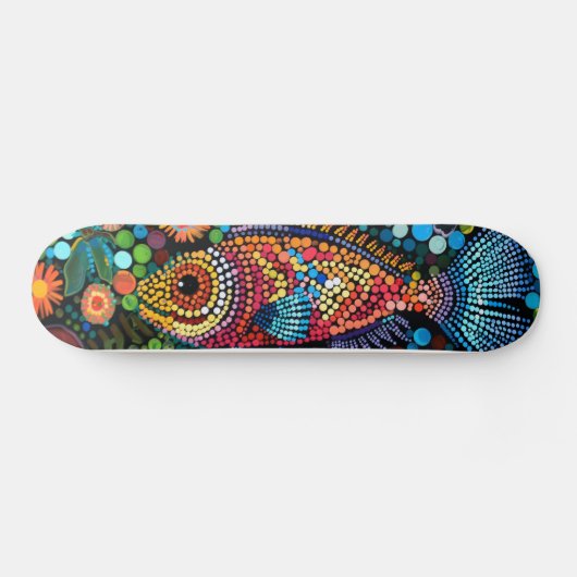 Lachende Vis - Aboriginal Style - Skateboard Deck (Horizontaal)