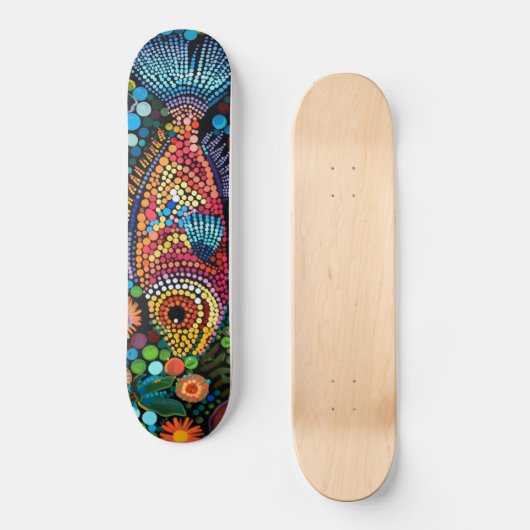 Lachende Vis - Aboriginal Style - Skateboard Deck (Voorkant)