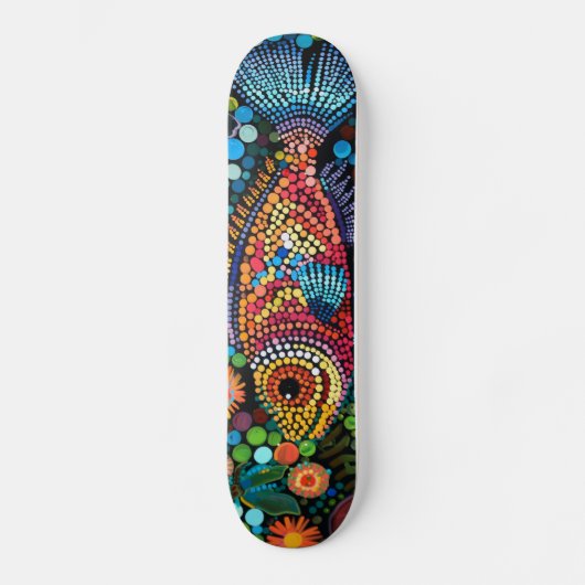 Lachende Vis - Aboriginal Style - Skateboard Deck (Voorkant)