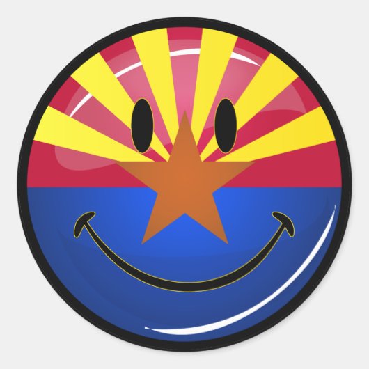 Lachende vlag van Arizona Ronde Sticker (Voorkant)