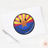 Lachende vlag van Arizona Ronde Sticker (Envelop)