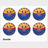 Lachende vlag van Arizona Ronde Sticker (Vel)