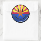 Lachende vlag van Arizona Ronde Sticker (Tas)