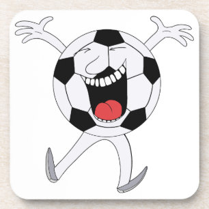 Lachende Voetbal Mascotte Bier Onderzetter