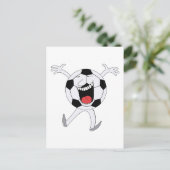 Lachende Voetbal Mascotte Briefkaart (Staand voorkant)