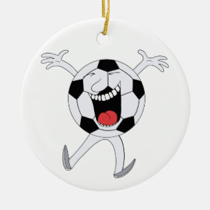 Lachende Voetbal Mascotte Keramisch Ornament