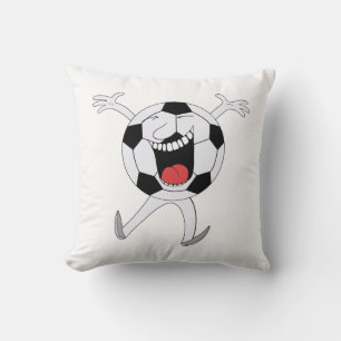 Lachende Voetbal Mascotte Kussen