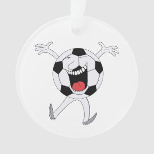 Lachende Voetbal Mascotte Ornament