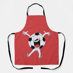 Lachende Voetbal Mascotte Schort