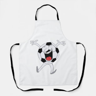 Lachende Voetbal Mascotte Schort