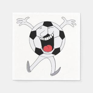 Lachende Voetbal Mascotte Servet