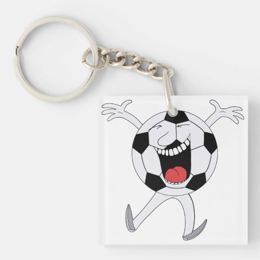 Lachende Voetbal Mascotte Sleutelhanger (voorkant)