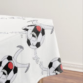 Lachende Voetbal Mascotte Tafelkleed (Voorbeeld)
