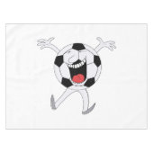Lachende Voetbal Mascotte Tafelkleed (Voorkant (Horizontaal))