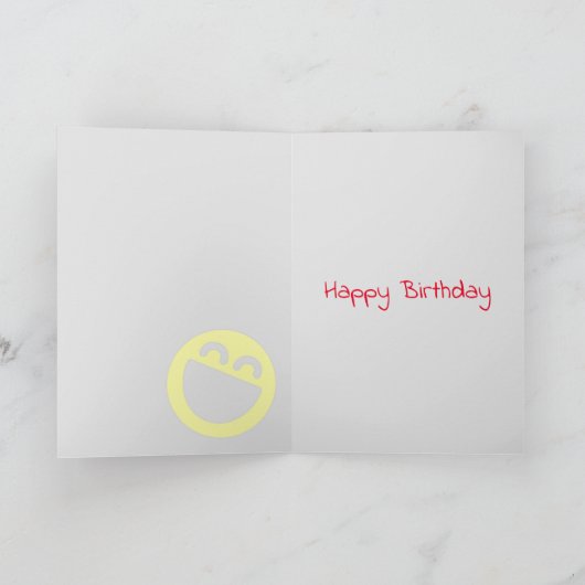 Lachende vriend grappige verjaardag kaart (Binnen)