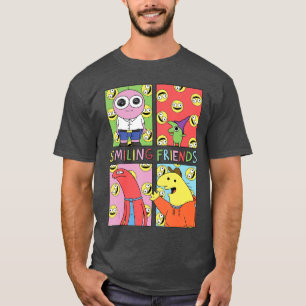 Lachende Vrienden Pop Art Karakter Raster Grappige T-shirt