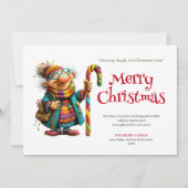 Lachende Vrouw Kerstkaart Afdrukbaar (Voorkant)
