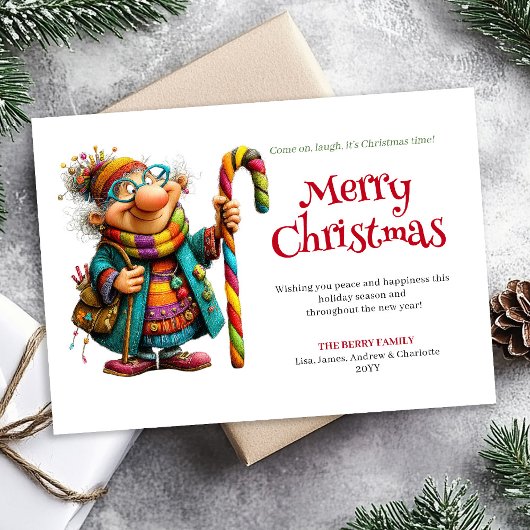 Lachende Vrouw Kerstkaart Afdrukbaar