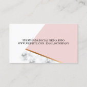 Lachende vrouw met make-upkwasten visitekaartje (Achterkant)