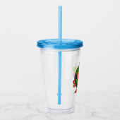 🍉 Lachende Watermeloen Karakter Genietend Acryl Drinkbeker (Rechts)