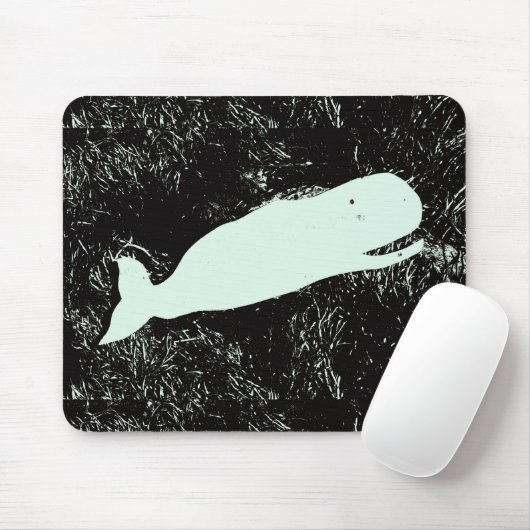 lachende witte walvismousepad muismat (Met muis)
