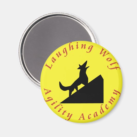 lachende wolf in maan magneet (Voorkant / Achterkant)