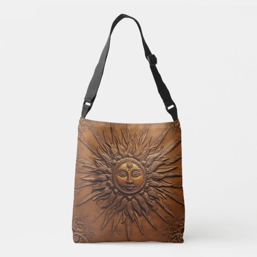 Lachende zon reliëf crossbody tas (Achterkant)