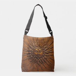 Lachende zon reliëf crossbody tas