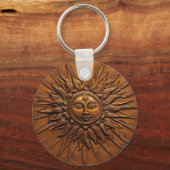 Lachende zon reliëf sleutelhanger (Achterkant)