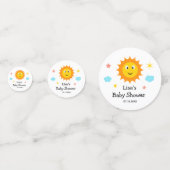 Lachende zonneschijn hier komt het zon Baby shower Confetti (Achterkanten)