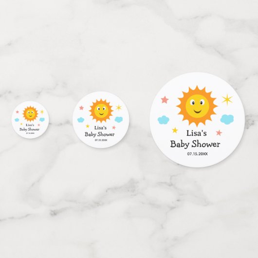 Lachende zonneschijn hier komt het zon Baby shower Confetti (Achterkanten)