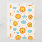 Lachende zonneschijn hier komt het zon Baby shower Kaart (Achterkant)