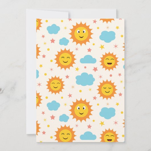 Lachende zonneschijn hier komt het zon Baby shower Kaart (Achterkant)