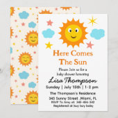 Lachende zonneschijn hier komt het zon Baby shower Kaart (Voorkant / Achterkant)