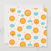Lachende zonneschijn hier komt het zon Baby shower Kaart (Achterkant)