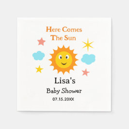Lachende zonneschijn hier komt het zon Baby shower Servet