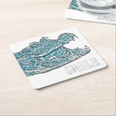 lachkrokodil kartonnen onderzetters (Schuin)