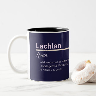 Lachlan Boy Personalized Name Definition Tweekleurige Koffiemok