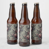 Lachlijnen - Gotische Bloemen Bier Etiket (Flessen)