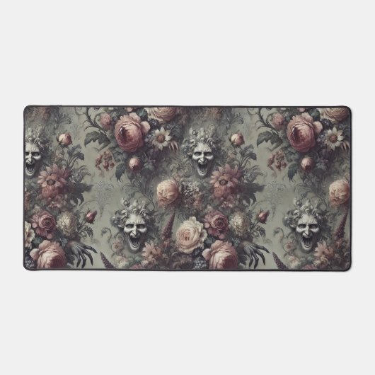 Lachlijnen - Gotische Bloemen Bureaumat (Voorkant)