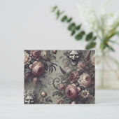 Lachlijnen - Gotische Bloemen Feestdagenkaart (Staand voorkant)