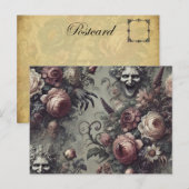 Lachlijnen - Gotische Bloemen Feestdagenkaart (Voorkant / Achterkant)