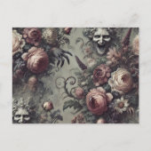 Lachlijnen - Gotische Bloemen Feestdagenkaart (Voorkant)