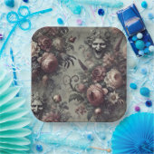 Lachlijnen - Gotische Bloemen Papieren Bordje (Feest)