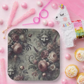 Lachlijnen - Gotische Bloemen Papieren Bordje (Feest)