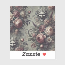 Lachlijnen - Gotische Bloemen Sticker